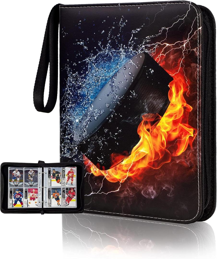 Card Binder Compatible with Ice Hockey Card, Trading Card, for MTG and Other TCG, Fits 400 Cards with 50 Removable Pages, Card Holder Collector for Standard Size Card