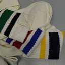 DarkCom Striped Crew Socks Seamless, or Solid Cotton Tube Socks, Casual Comfort 5 Pairs for Women and Men