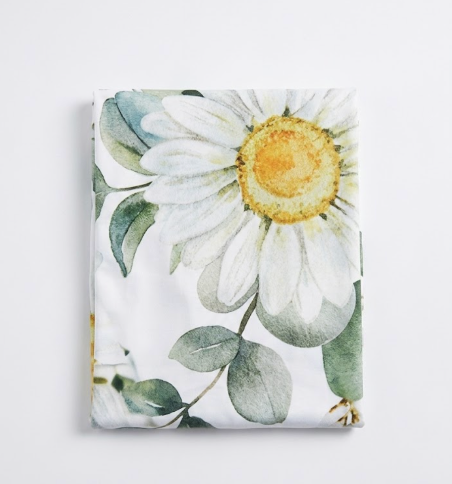 Riyidecor Green White Eucalyptus Leaf Shower Curtain for Bathroom Decor 60Wx72H Watercolor Rose Daisy Flower Plant Botanical Nature Spring Art Printed Fabric Polyester Waterproof 12 Pack Plastic Hooks