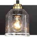 Vanity Lights for Bathroom Large 40", Farmhouse Rustic Vanity Light with Bubble Glass Shades, Black and Gold 5 Light Bathroom Lighting Fixtures Over Mirror, Bath Wall Sconce Home Decor