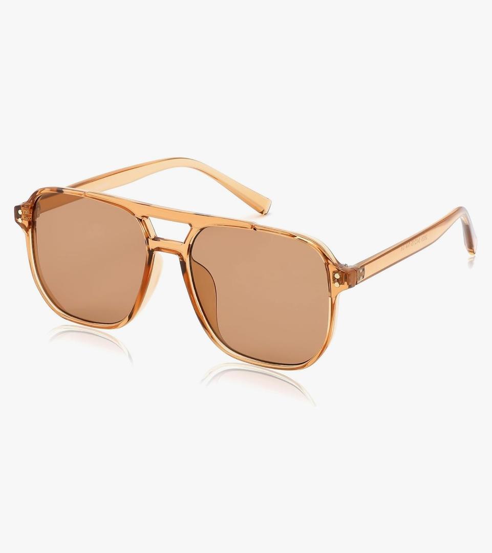 FEISEDY Retro Square Aviator Sunglasses Women Men 70s Vintage Trendy Plastic Frame Sun Glasses B2835