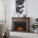 Efiretric Adam Electric Fireplace Insert with Front Trim Kit, 23" W x 17" H (EF447) with Front Trim Kit, 1500W Heater, Remote Control and Timer, 23.46" W x 17.64" H x 5.12" D