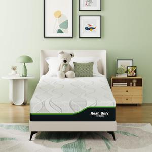 Rest Only Twin XL Mattress for Pressure Relief, 12 Inches Cooling Gel Memory Foam Hybrid Mattress, Mattress in a Box with Individual Pocket Spring for Motion Isolation, Medium Firm