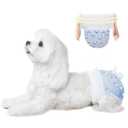Ambreview Dog Diapers Female, Disposable Pulled Up Dog Diaper with Stretchy Waist, Super Absorbent 360° Leak-Proof Doggie Diapers for Female Puppy Dogs in Heat/Urinary Incontinence (10XS)