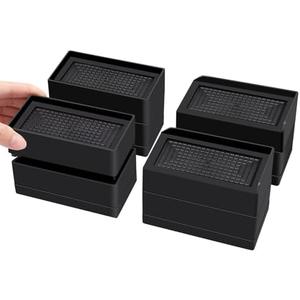 Flechazo Pack of 8 Furniture Bed Risers, 2 or 4 Inch Heavy Duty Adjustable Furniture Risers with Non-Slip Mats for Bed, Desk, Sofa and Table(Rectangle)