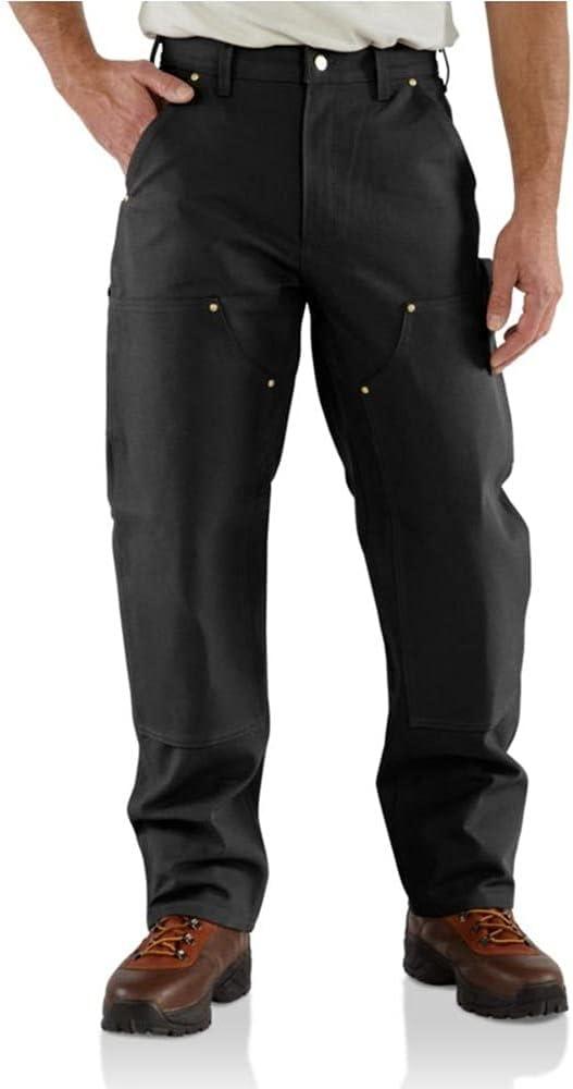 Carhartt Men's Big & Tall Firm Duck Double Front Work Dungaree (36W x 34L, Black)