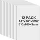 VEVOR Foam Board, 12 Pack 24 x 36 Inch, 3/16 Inch Thickness White Poster Board, Acid-Free Double Sided Foam Core Sheets for Mounting, Crafts, Paintings Prints, Art, Display, Presentation and Projects