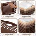 Geetery 12 Pack Classroom Storage Baskets with Handle,Gradient Brown