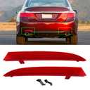Abodvu Compatible with Honda Accord Sedan Rear Bumper Reflectors 2013-2015,Left Driver & Right Passenger Side Rear Bumper Red Marker Trims,Back Reflector W/O Bulbs Replace for 9th Gen Accord(1Pair)