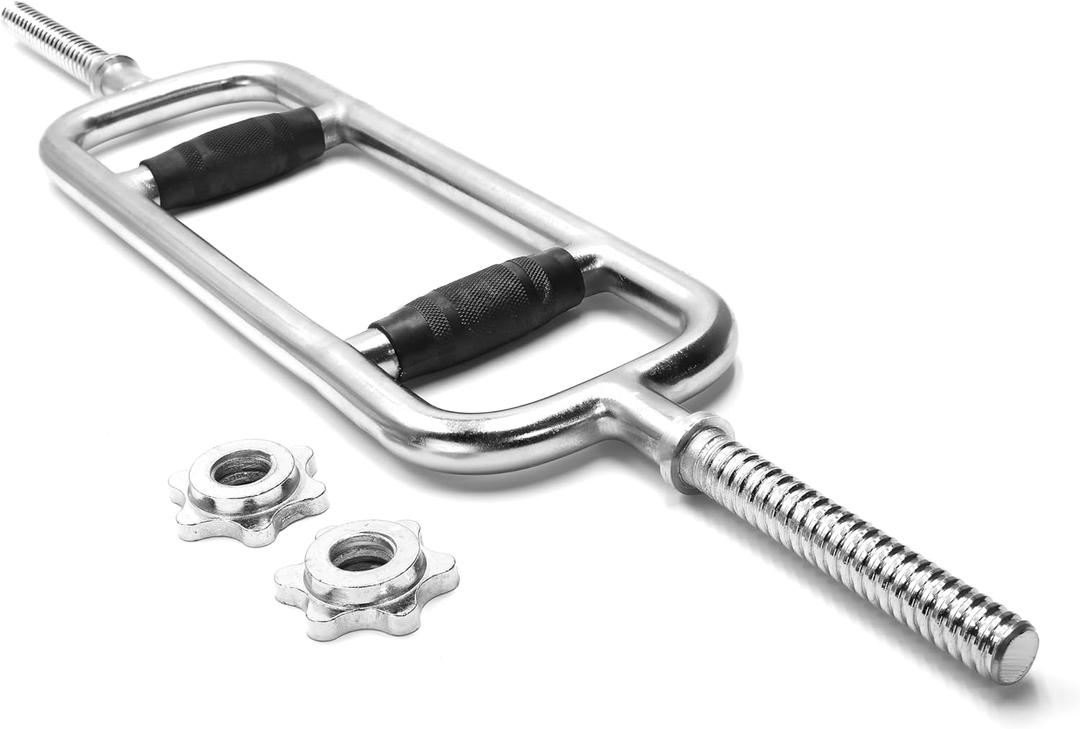 Cap Barbell Standard Threaded 34" Triceps Bar | Multiple Options (Black, Rubber Grips)