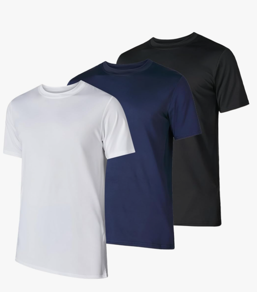 Men's Compression Shirt. Size Medium, White/Navy Blue/ Black