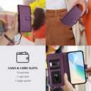 Wallet Case for Google Pixel 10a (2026), with 1 Long Shoulder Strap, 1 Short Wrist Strap, 9 Card Slots, 1 Cash Pocket, Wireless Charging, Magnetic Closure, Kickstand (Purple)