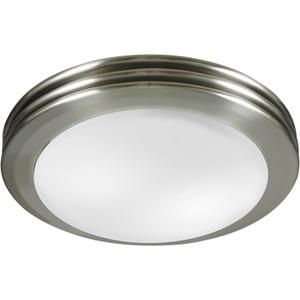 Good Housekeeping 90053 Yorkshire Decorative 80 CFM 2.5 Sones Bathroom Ventilation Exhaust Fan with Light, Brushed Nickel