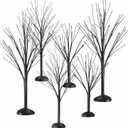 Yunlly Halloween Village Accessories Mini Tree Ornament Autumn Fall Artificial Tree Display Small Bare Branch Winter Fake Branch for Home Office Festival Tabletop Decor, 3 Sizes(Black)