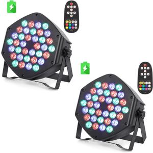 Wireless Rechargeable Par Can Lights 2 Pack Wireless Led Uplights Battery Powered Uplighting RGB 36W Stage Lighting for Events Dj Wedding Party Litake