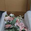 Ling's moment Dusty Rose Bridal Bouquet Cascading, Pink Wedding Bouquets for Bride, 15 Inch Bride Bouquet Orchids Artificial Wedding Flower Bouquet