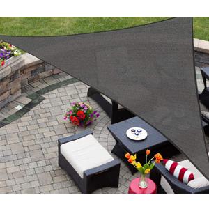 AsterOutdoor Sun Shade Sail Triangle 16' x 16' x 16' UV Block Canopy for Patio Backyard Lawn Garden Outdoor Activities, Graphite