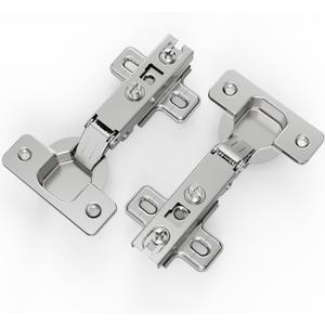 Chibery 50 Pack Full Overlay Cabinet Hinges, Regular Standard Closing, Slide-on, Self-Closing, Frameless Concealed Euro 105 Degree Compact Hinges for Kitchen, Bathroom, 3/4" Overlay, Nickel Plated
