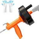Drain Snake, Auto Feed Drain Auger with Drill Attachment, 25 Feet Plumbing Snake Flexible Hair Drain Clog Remover for Kitchen, Bathrom and Shower Sink with Gloves