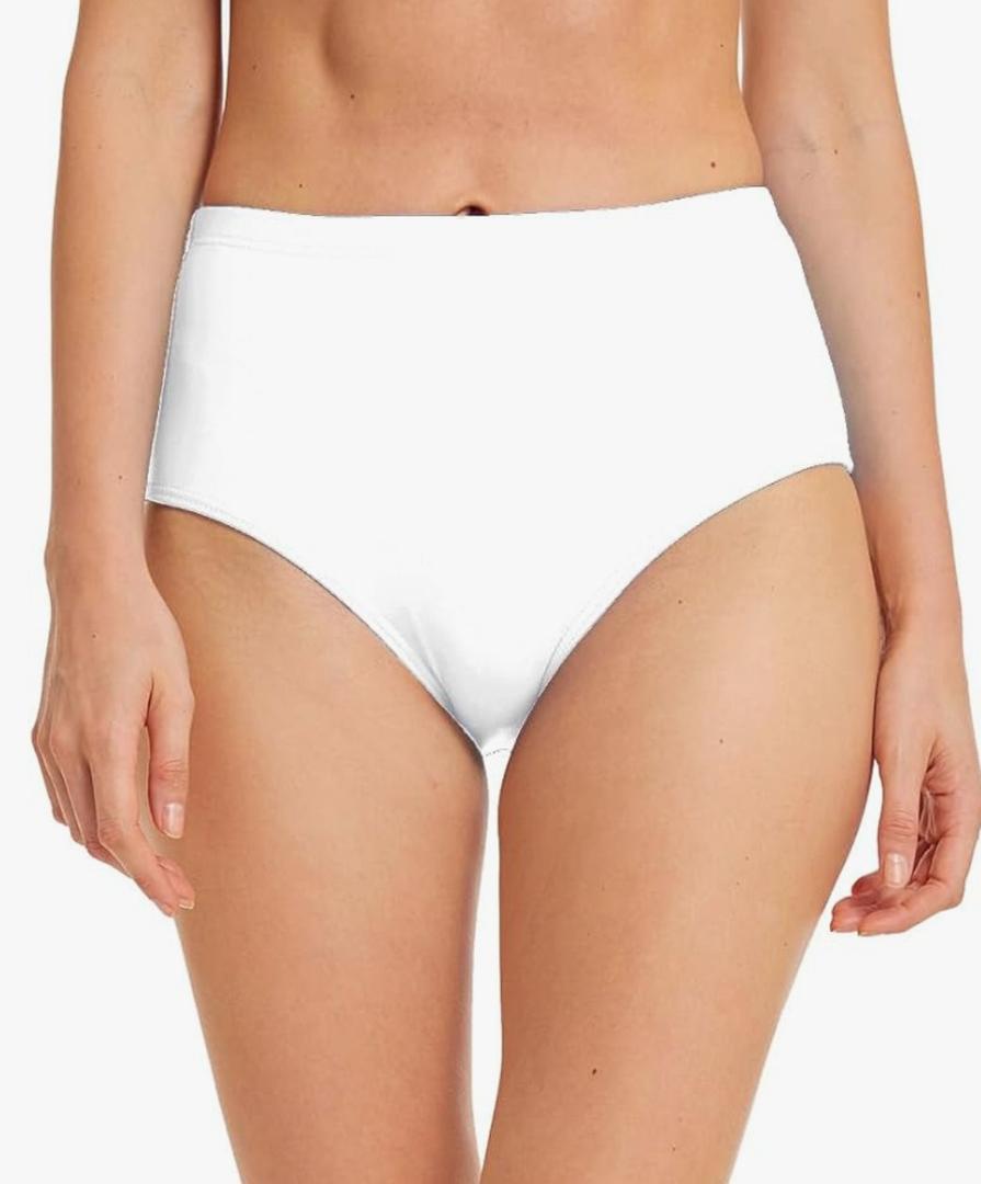 Women's Swim Bottom High Waist Retro Basic Full Coverage Bikini Tankini Swimsuit Briefs. Size 6