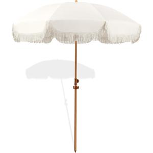Seazul 6.5ft Patio Umbrella with Fringe, Beach Umbrella, Fringe Umbrella
