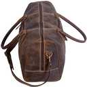 KomalC 24 Inch Leather Duffle Bags for Men and Women Travel Overnight Weekend Bag Sports Gym Duffel for Men