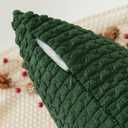 Kevin Textile Christmas Velvet Corduroy Boho Throw Euro Pillow Sham Cushion Cover for Bed 2 Pcs 16 x 16 Inch (40 x 40 cm) Dark Green