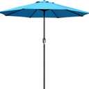 Blissun 9' Outdoor Patio Umbrella, Outdoor Table Umbrella, Yard Umbrella, Market Umbrella with 8 Sturdy Ribs, Push Button Tilt and Crank (Light Blue)