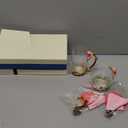 Tea Cup Glass Coffee Mugs,Fancy Tea Cup Set Birthday Christmas Valentine's Day Gift Idea for Tea Lover and Women Novelty Coffee Mugs Lily Flower Enamel Tea Cup with Spoon (Pink)