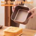 Square Cake Pan, Nonstick Deep Baking Sheet Square Baking Pan Stackable Thickened Carbon Steel Baking Sheet Dishwasher Safe For Brownie Cake Bread (Large)