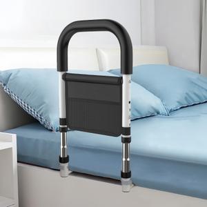 Bed Rails for Elderly Adults Safety, Medical Bed Assist Rail for Seniors, Bedrails for King Twin Full Size Bed, Height Adjustable Bedside Railing Grab Bar Handle with Storage Bag