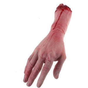 Body Parts Halloween Props, Bloody Fake Severed Broken Hand for Haunted House Halloween Scary Party Decorations Supplies (Blood Hand)