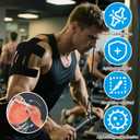 lasuroa 16 Pcs Shoulder Support Tape, Waterproof & Breathable Precut Kinesiology Kinetic Tape Elastic Athletic Sticker for Muscle Shoulder Support Sports & Physical Relaxation