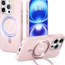 Designed for iPhone 16 PRO MAX Case Built-in Magnetic 360Invisible Stand [Military Drop Protection] [Compatible with MagSafe] Shockproof Skin Friendly Matte for 16 Pro Max Case 6.9in, Pink