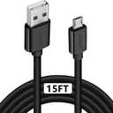 DEEGO Micro USB Cable, 15Ft Extra Long Controller Charger Compatible with PS4, PlayStation 4, Charger Cord Fast Android USB Charging Cable, Black