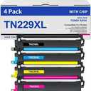 TN229XL Toner Cartridges 4 Pack Compatible for Brother TN229 with MFC-L3720CDW MFC-L3780CDW MFC-L3765CDW MFC-L8395CDW HL-L3220CDW HL-L3280CDW HL-L3295CDW HL-L3300CDW HL-L8245CDW