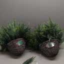 Outdoor Fake Hanging Fern Artificial Hanging Ferns 2 Pack, Large Faux Boston Fern Bushes, UV Resistant Outdoor Hanging Plants for Front Porch, Patio & Indoor Decor