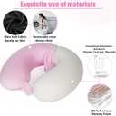 SAIREIDER Travel Neck Pillow 100% Pure Memory Foam Airplane Pillow for Head Support,Soft Adjustable Pillow for Plane, Car & Home Recliner (Pink)