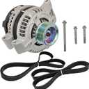 Alternator Replacement Fit for 2003-2007 Honda Accord L4 2.4L, Replace 31100-RAA-A01 31100RAAA01, With 2 Pcs Belts & 3 Pcs Bolts
