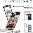 for iPhone 16 Pro Max Case, Collage Cases for iPhone 16 Pro Max, Scratch Resistant Shockproof Cover, Aesthetic Clear Phone Cover, Vintage Cases, Old Gramophone and Vinyl Records Collage DesignB120