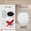 Elongated White Toilet Seat Natural Wood Toilet Seat with Zinc Alloy Hinges, Easy to Install also Easy to Clean, Scratch Resistant by Angol Shiold (Elongated, White)