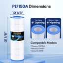 POOLPURE CC150 Pool Filter Replaces Pentair CC150, CCRP150, PAP150, Ultral-C4, PP-C4, PP-C4-M, Unicel C-9415, R173216, 59054300, Filbur FC-0687, 160317, 160355, 160352, L x OD: 31 1/8" x10 1/16"