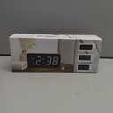 Peakeep Digital Alarm Clock for Bedroom Bedside, Loud Alarm Clock for Heavy Sleepers, Large Big LED Numbers for Seniors, Battery Backup Plug in Electric Clock with USB Charger (Blue)