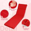 SmoothNovelty 2 Pcs Indoor Outdoor Chaise Lounge Cushions Sponge Bench Outdoor Furniture Chaise Cushions Patio Chair Furniture Replacement (Bright Red), 14.37 x 11.02 inches