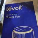 Levoit Tower Fan for Bedroom, 28ft/s Fans that Blow Cold Air, 28dB Quiet | Standing Floor Fan for Room, 90° Oscillating, 5 Speeds 4 Modes & Temp Sensor, Bladeless, 12H Timer, Remoter, 36 inch, White