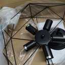 5-Light Farmhouse Semi Flush Mount Ceiling Light Fixture, Modern Black Ceiling Light, Industrial Close to Ceiling Light with Metal Hexagon Cage Ceiling Lamp for Kitchen, Hallway, Bathroomcloset