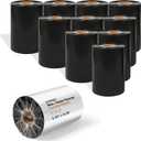 10 Rolls Resin Enhanced Wax Ribbon 4.33" x 1476' 1" Core Thermal Transfer Ribbon for Barcode Labels, CSO-Ink Outside, Compatible with Zebra, Sato, Datamax, TSC, GoDex, Citizen