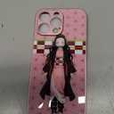 Anime Phone Case for iPhone 16 Pro Max, Manga Role Pattern Tempered Glass Cover Slim Fit Shockproof Protective Shell (Pink, Nezuko)