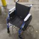 Drive Medical Blue Streak Lightweight Foldable Wheelchair - Enhanced Mobility Support - Durable Construction - Padded Comfort - Swing-Away Leg Rests - Desk Arms - Blue/Black - 18 Inch Seat