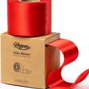 Keypan Red Satin Ribbon 2.5 Inch Double-Faced Ribbons 25 Yards for Christmas Gift Wrapping Flower Bouquet Wedding Paper Bows Invitations Crafts